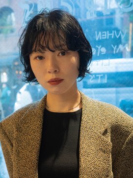 大人ショート大人ボブパーマ小顔ショートショートボブ表参道