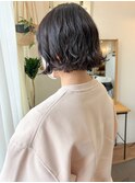 ふわっとパーマ×ダークブラウンカラー