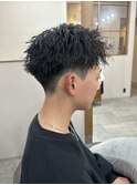 ピンパーマ/メンズショート/短髪パーマ