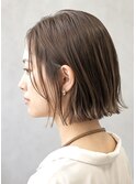 30代40代人気 切りっぱなしボブ×外ハネボブ×グレージュカラー