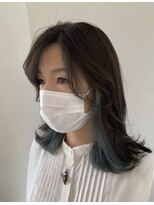 ヘアー ミッション 心斎橋店(hair Mission)&nbsp;ブルーアッシュのインナーカラー