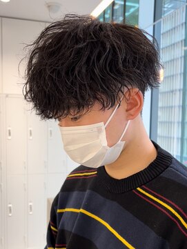 リップス 栄(LIPPS) 波巻きスパイラルツイストパーママッシュツーブロック無造作