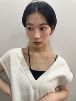 ヘアーアンドファッションシオミエイチ (hair＆fashion shiomi H) 黒髪ショート×ベビーバング