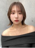 韓国風レイヤーカット小顔ボブルフ/ブリーチなし透明感カラー