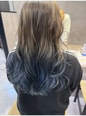 グラデーションカラー外国人風なみなみウェーブスモーキーカラー