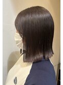 20代30代ミニボブココアブラウン小顔美肌ストレート外ハネ