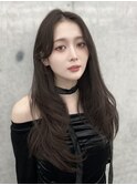 韓国ハッシュカット センターパート 透明感 ロングレイヤー