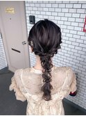編みおろし　参列ヘア　イベントヘア