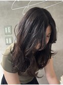 アプリコットオレンジ/くびれヘア/ウェーブショート［新潟］