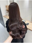 韓国 くびれロング レイヤー ワンホンヘア 小顔前髪