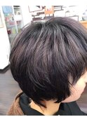 20代30代　マッシュショート　ダークアッシュ