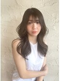 大人美人艶カラーベージュ小顔カット透明感レイヤーロング