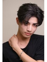 メンズサロン キング 心斎橋店(Men’s salon K!ng)&nbsp;韓国マッシュセンターパートツーブロックメンズハイライトウルフ