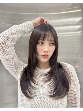 トニーアンドガイ 青山店(TONI & GUY) 顔まわりレイヤーセミディシアーカラーダークアッシュ