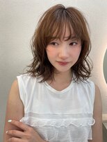 ハニーシブヤ(HONEY shibuya)&nbsp;レイヤーボブ/ミディアムニュアンスパーマ/ミルクベージュ1