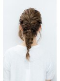 二次会パーティルーズ編み込みヘアアレンジ