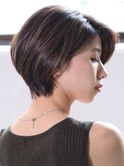 大人ショートボブ「マリアージュ×抜け感×ハイライトカラー」