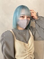 エイト ヘアサロン 渋谷本店(EIGHT) 水色カラーe35