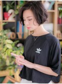 黒髪ダークアッシュ大人可愛いくせ毛風ボブh戸頭20代30代40代c!