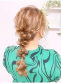 ヘアアレンジ/ヘアセット/編み下ろし/ゆるふわ/結婚式/みつあみ