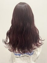 ウクラ バイ レシッド 池袋(uchla by rcid)&nbsp;フェミニンロングウェーブパーマチェリーピンクチェリーブラウン