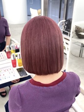 ブラウン(Brown) ブリーチ1回でできるピンクカラー♪