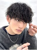 波巻きスパイラル黒髪