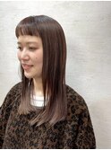 ベージュグラデーションカラーロングスタイル