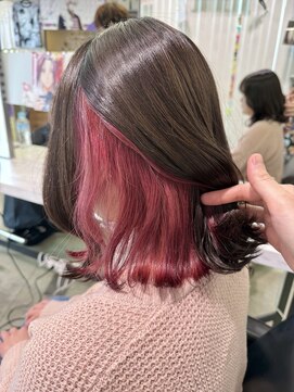 トーキョー オタクヘアー(TOKYO OTAKU HAIR) インナーカラー 裾カラー ピンクカラー ボルドーレッド