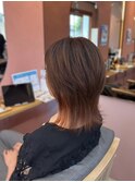 ブリーチ履歴を活かした夏っぽオレンジカラー