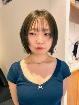 エルム 原宿 表参道(yelm) [フェイスレイヤー×オリーブベージュ]#髪質改善#レイヤー#韓国