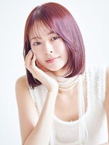 オーバーヘアー 倉敷店(over hair)&nbsp;【over hair】カシスレッド×切りっぱなしボブ