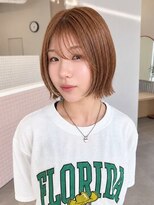 ルトワフクロマチ(Lutowa Fukuromachi)&nbsp;ぱつっとボブ×シースルーバング×ベージュ/袋町/本通