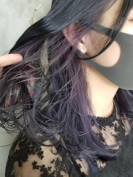 テトヘアー(teto hair) インナーカラー　紫　パープル　韓国ヘア　パープルグレー