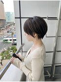 ハイライト 耳掛けショート 丸みショート