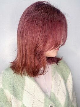 ラウンジ モリオ イケブクロ(Lounge MORIO Ikebukuro) ◎韓国風くびれセミロング／ピンクヘア◎