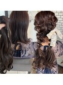 ツイン　ツイン編みおろし　編みおろし　ヘアセット　ウィッグ