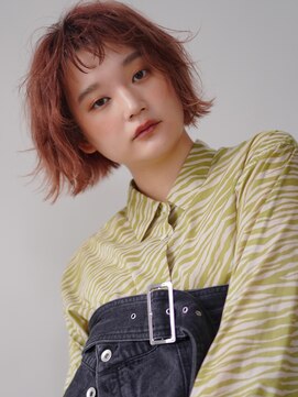 ディッセンバー 神宮前(December) オレンジベージュ　ミニボブ　オン眉