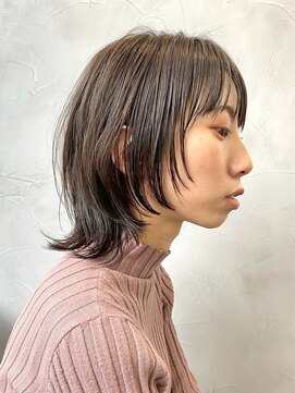 ワク(WAKU) 【WAKU】ショートレイヤー/シアーベージュ/透明感カラー