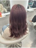 ブリーチ毛を活かしたピンクパープル