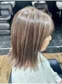 白髪ぼかしハイライトミセススタイル