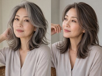 シエル 大名店(CIEL)の写真/『自然体で似合う白髪カバー』透明感と柔らかさ【大名】