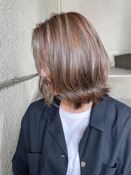 オーストヘアジジ(Aust hair Gigi) 外ハネ/結べるボブ☆ハイライト×グレージュカラー K 北千住