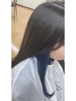 アール ヘアーアンドメイク 妻田店(R Hair&Make) ネイビーブラック×イヤリングカラー（ブルー）