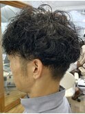 MEN'S HAIR &nbsp;センターパート　ツイストスパイラル　コンマヘア