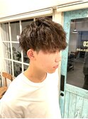 波巻きツイストスパイラルマッシュショート束感ツーブロック流行