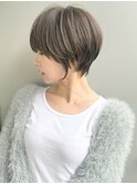 ショートボブ髪型20代30代前髪あり前髪なし面長丸顔【荒牧】AY