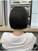 【GEEKS渋谷】切りっぱなしボブ/透明感カラー/ダークグレー/小顔