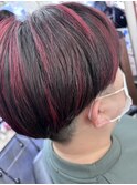 赤髪　刈り上げ　赤ハイライト　髪質改善　20代30代40代50代