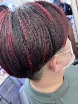 ピックアップ(Pick UP) 赤髪　刈り上げ　赤ハイライト　髪質改善　20代30代40代50代